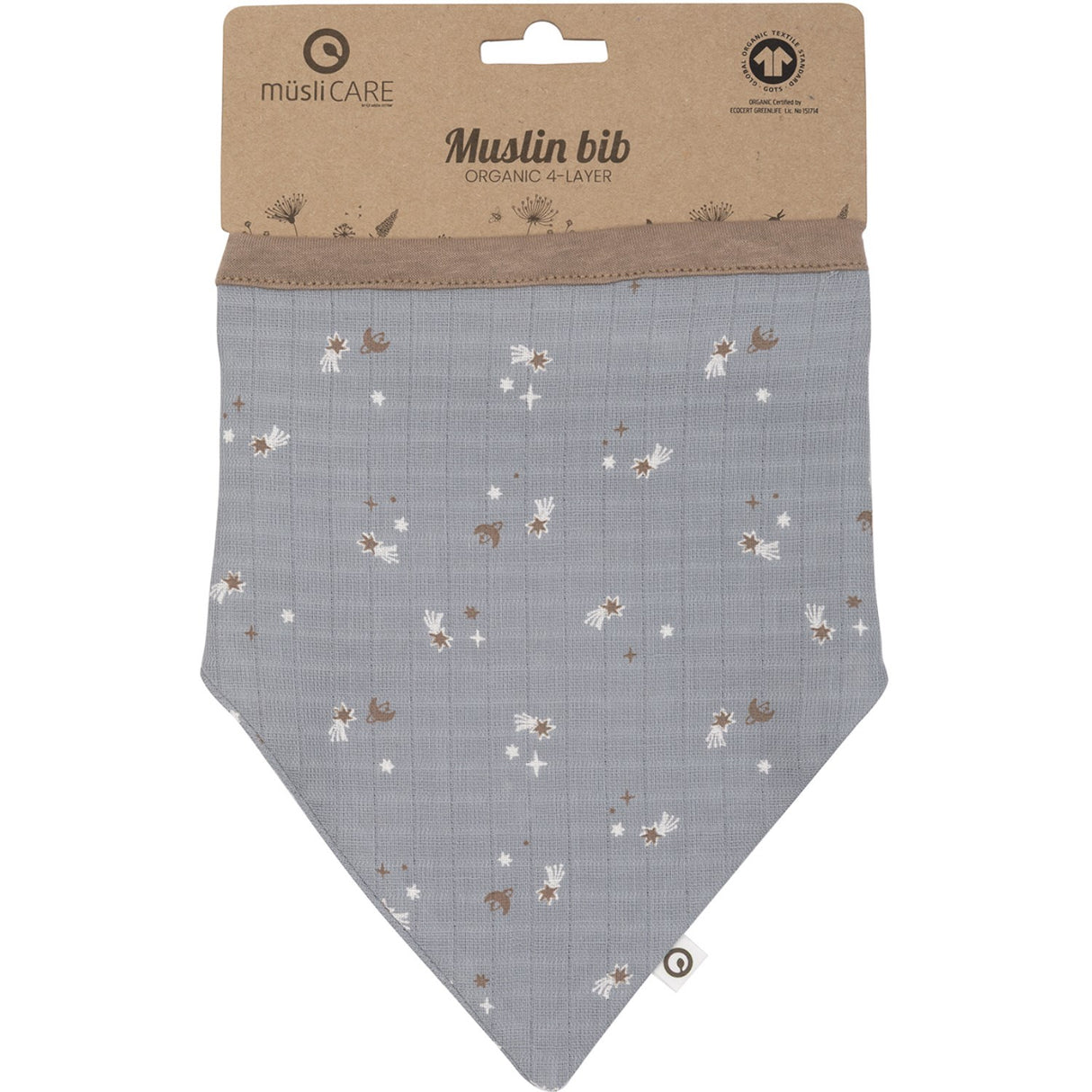 Müsli Jasmin Blue/ Balsam Cream/ Walnut Stars Muslin Hagesmæk 2-Pak