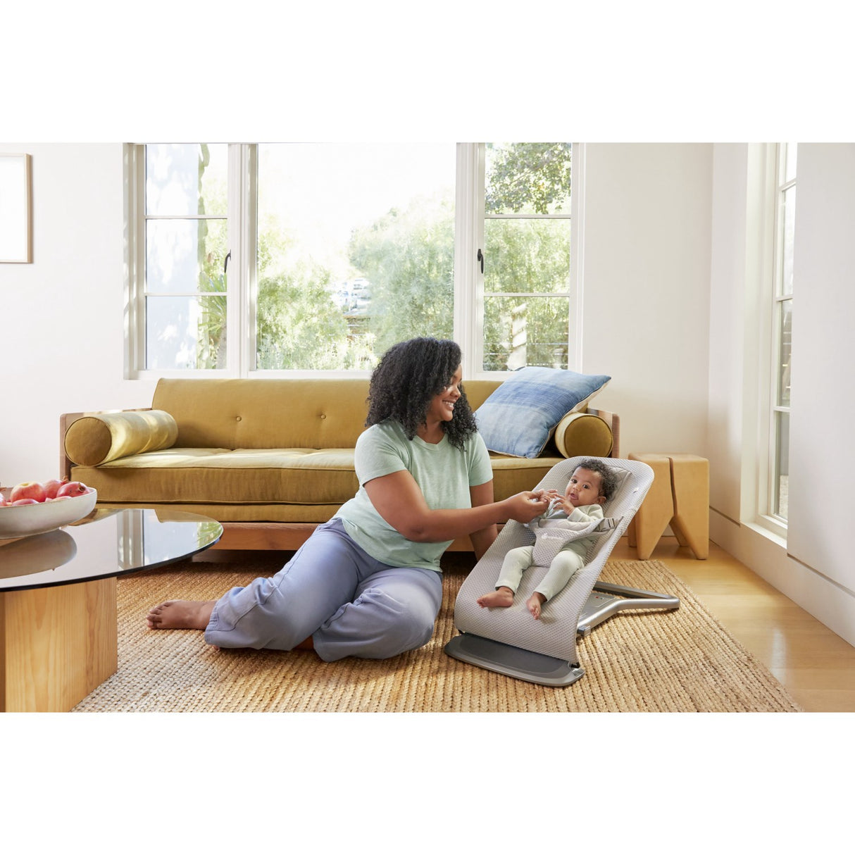 Ergobaby Light Grey Evolve Bouncer Mesh