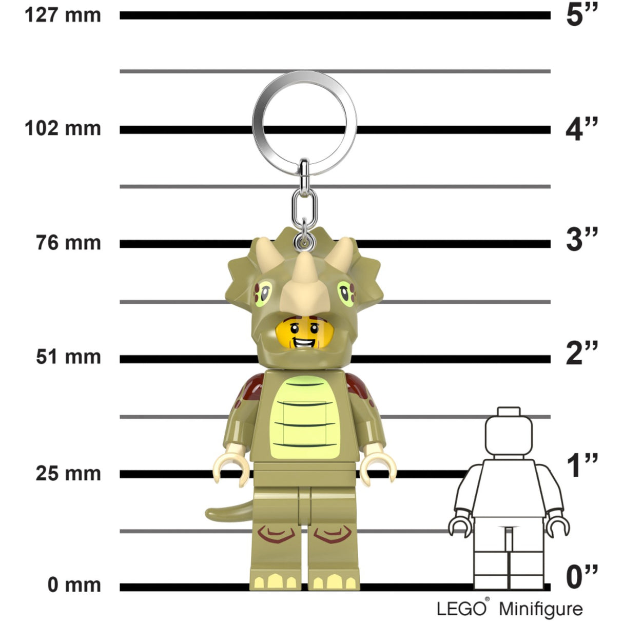 Euromic Lego® Minifigurines™ Nøglering Med Lys Triceratops Costume Fan