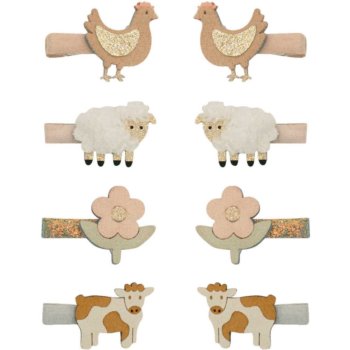 Mimi & Lula 8 Hårclips - Mini Farm Animal Enchanted