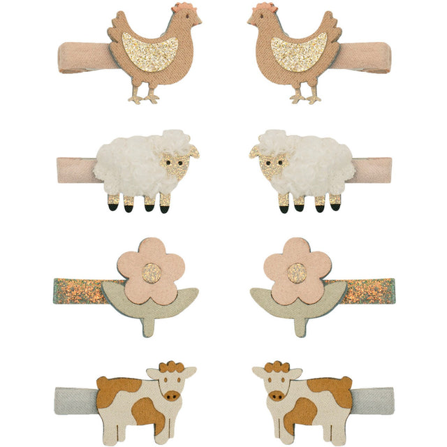 Mimi & Lula 8 Hårclips - Mini Farm Animal Enchanted