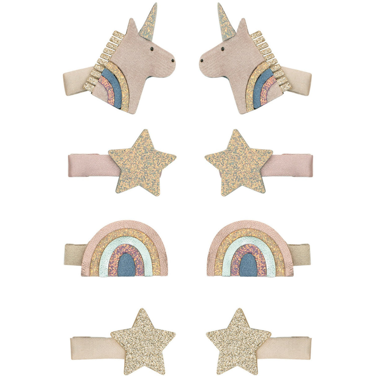 Mimi & Lula 8 Hårclips - Mini Unicorn Celeste