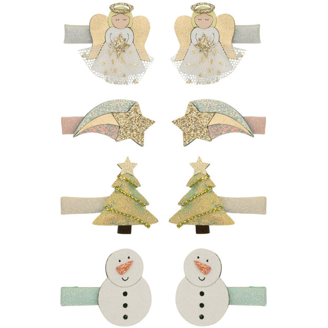 Mimi & Lula 8 Hårclips - Mini Angel Christmas