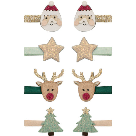 Mimi & Lula 8 Hårclips - Mini Santa Christmas
