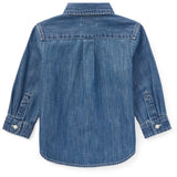 Ralph Lauren Baby Dk Blue Baby Boy Sport Skjorte