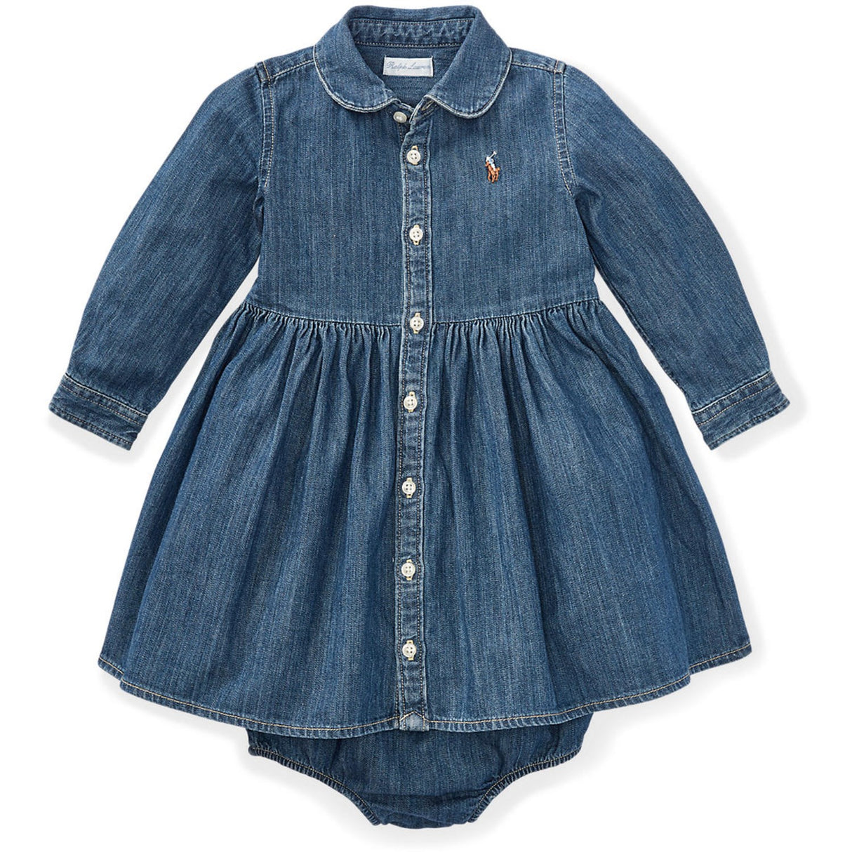 Ralph Lauren Baby Indigo Baby Girl Day Kjole
