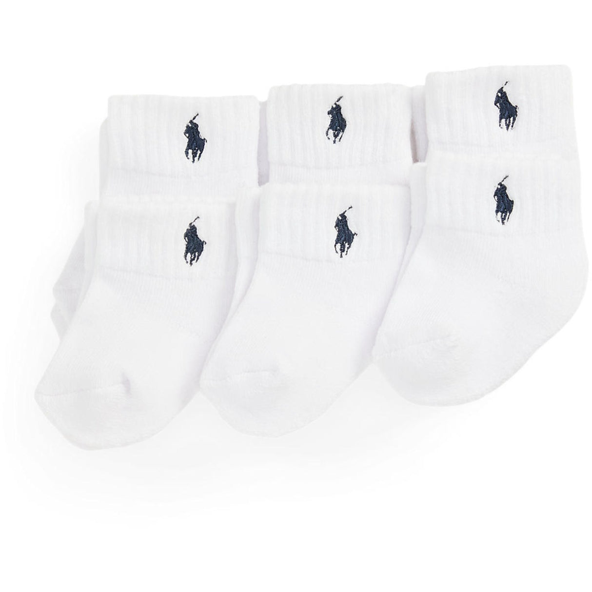 Ralph Lauren Baby Navy/White Baby Boy Ankle Strømper 3-Pak