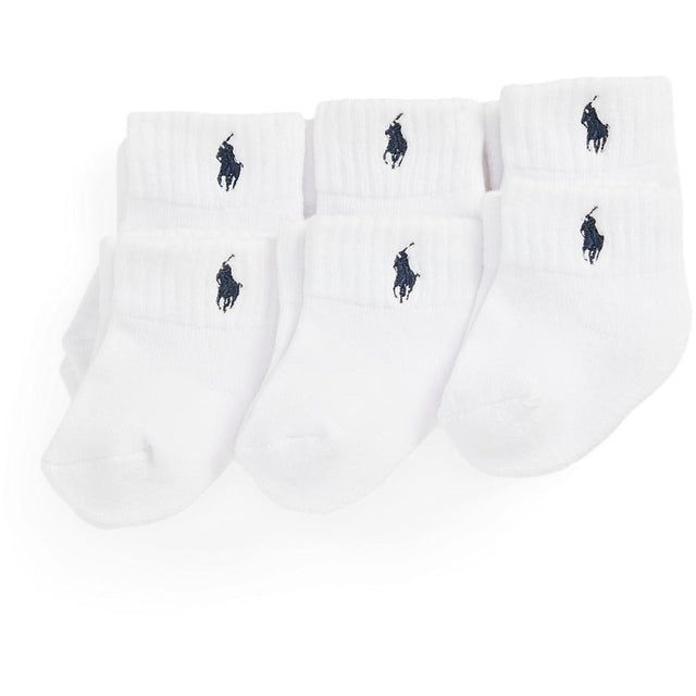 Ralph Lauren Baby Navy/White Baby Boy Ankle Strømper 3-Pak