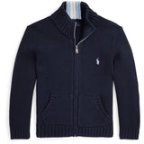 Polo Ralph Lauren Rl Navy Boy Full Zip Sweater