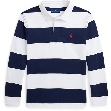 Polo Ralph Lauren White/Cruise Navy Boy Rugby L/S T-Shirt