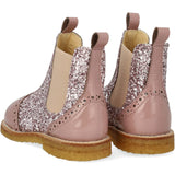 Angulus Faded Rose/Blossom Glitter/Rose Chelsea Støvle Med Glitter Og Brogues Detaljer