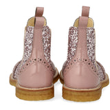 Angulus Faded Rose/Blossom Glitter/Rose Chelsea Støvle Med Glitter Og Brogues Detaljer