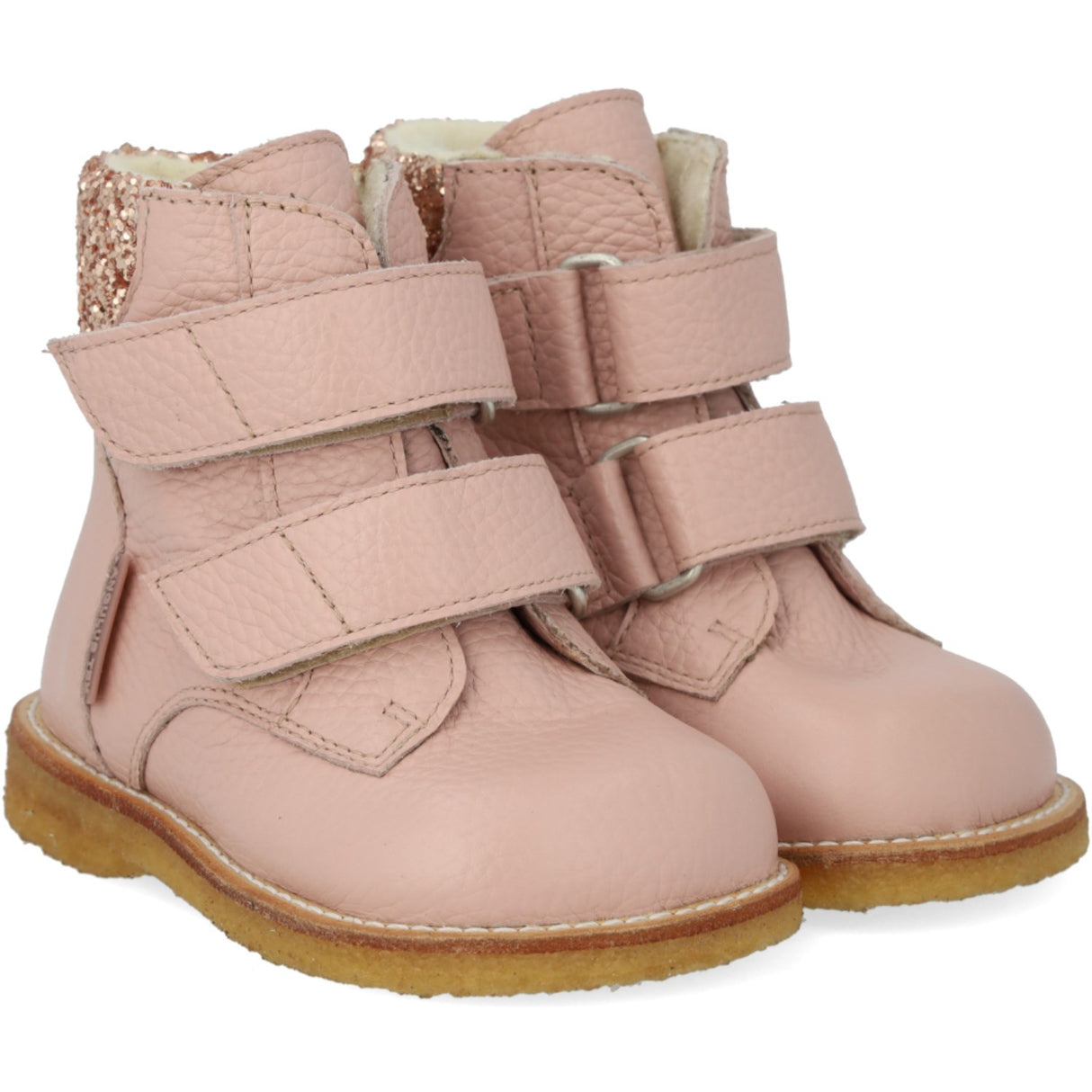 Angulus Rosebud/Maple Glitter TEX-støvle Med Glitter Og Velcrolukning