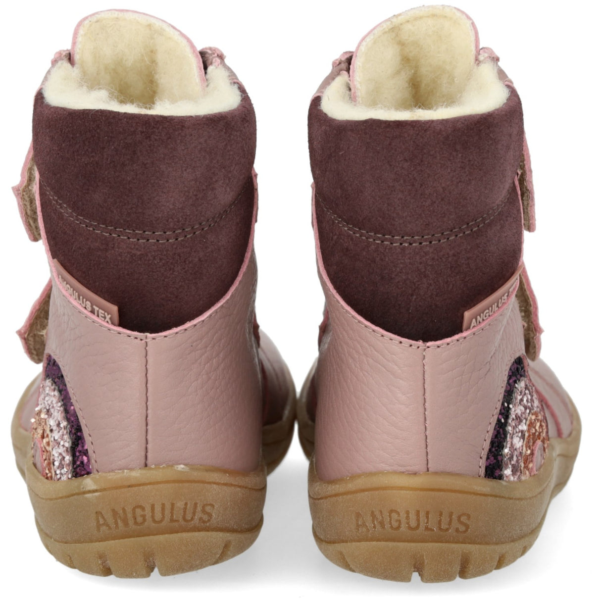 Angulus Faded Rose/Aubergine TEX-støvle Med Funklende Glitterregnbue