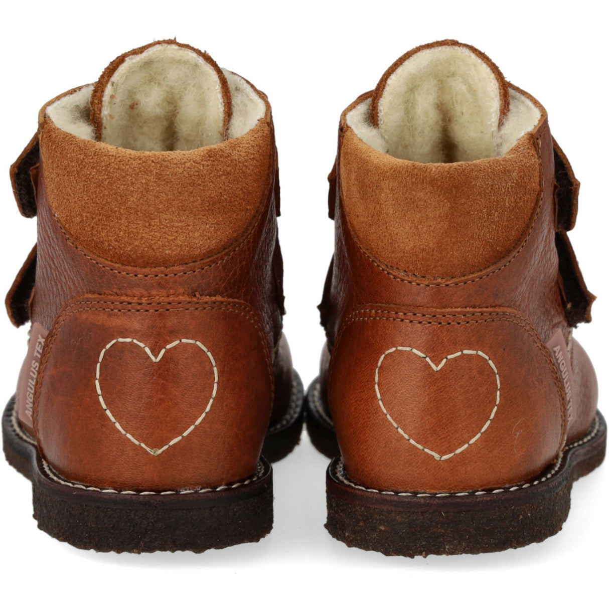 Angulus Cognac/Cognac Begynder TEX-støvle Med Hjertebroderi