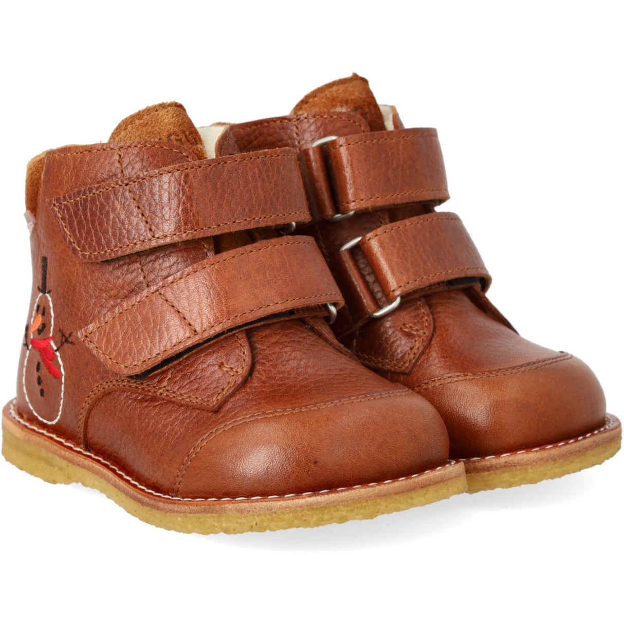 Angulus Cognac/Cognac Begynder TEX-støvle Med Broderet Snemand