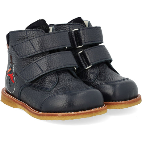 Angulus Navy/Navy Begynder TEX-støvle Med Broderet Snemand