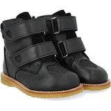Angulus Black/Black Glitter TEX-støvle Med Funklende Glitterhjerter