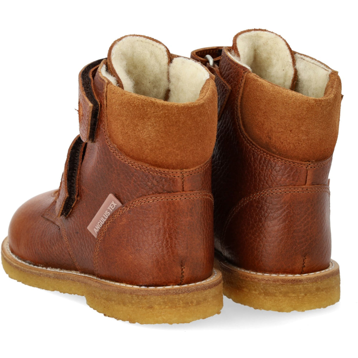 Angulus Cognac/Cognac Glitter/Mustard TEX-støvle Med Funklende Glitterhjerter