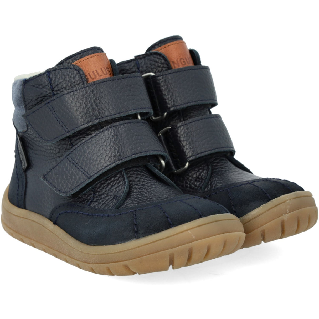 Angulus Navy/Tan/Blue Fog Velcro TEX-støvle Med Ekstra Slidstærke Detaljer