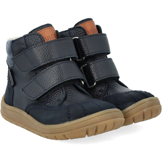 Angulus Navy/Tan/Blue Fog Velcro TEX-støvle Med Ekstra Slidstærke Detaljer