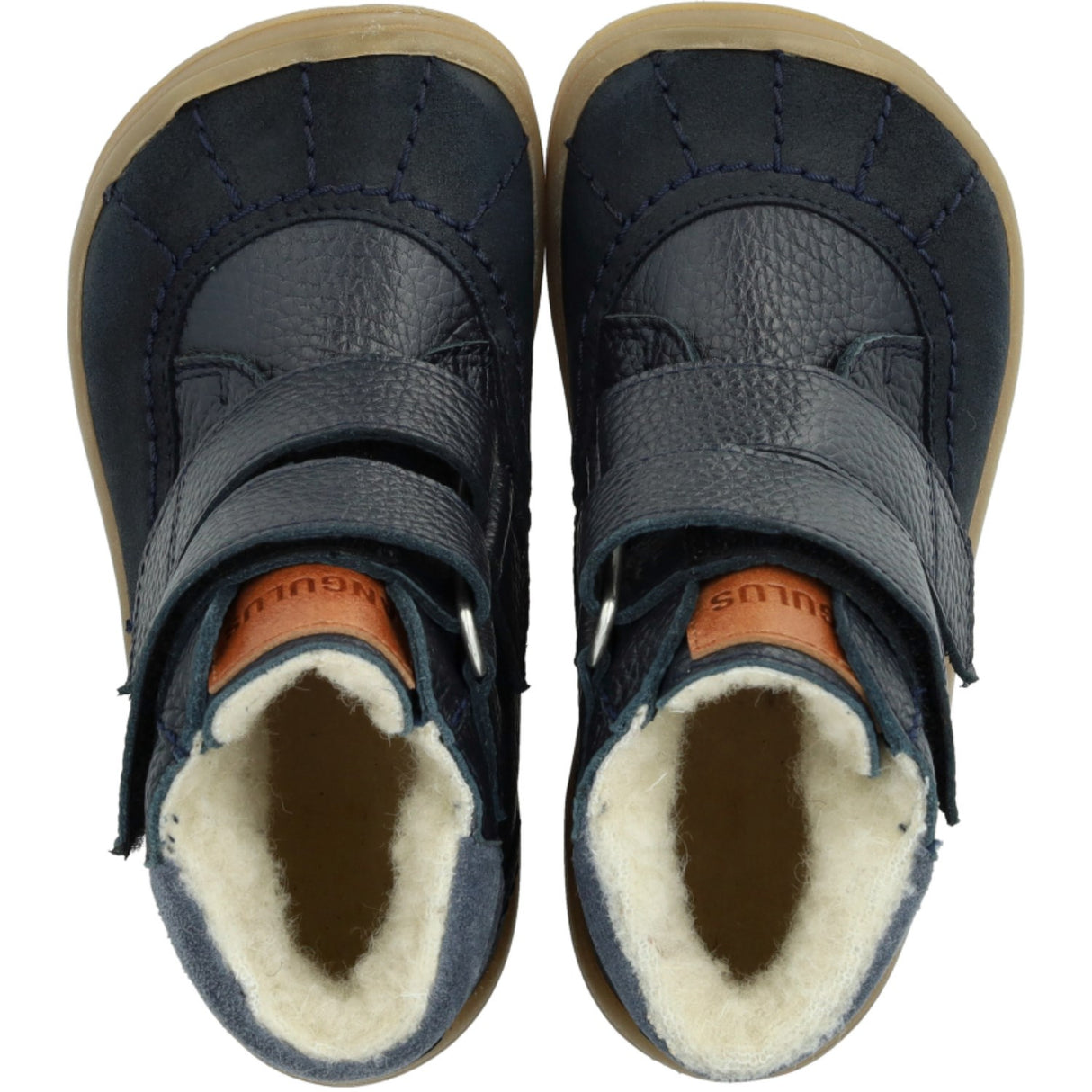 Angulus Navy/Tan/Blue Fog Velcro TEX-støvle Med Ekstra Slidstærke Detaljer