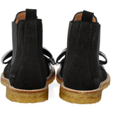 Angulus Black/Black Elastic Chelsea Støvle Med Laksnude- Og Sløjfe