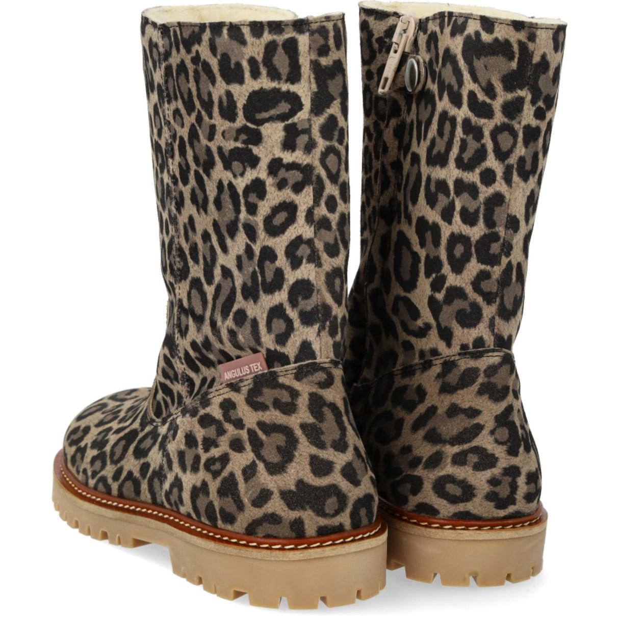 Angulus Beige Leo Klassisk Mellemhøj Støvle I Ruskind