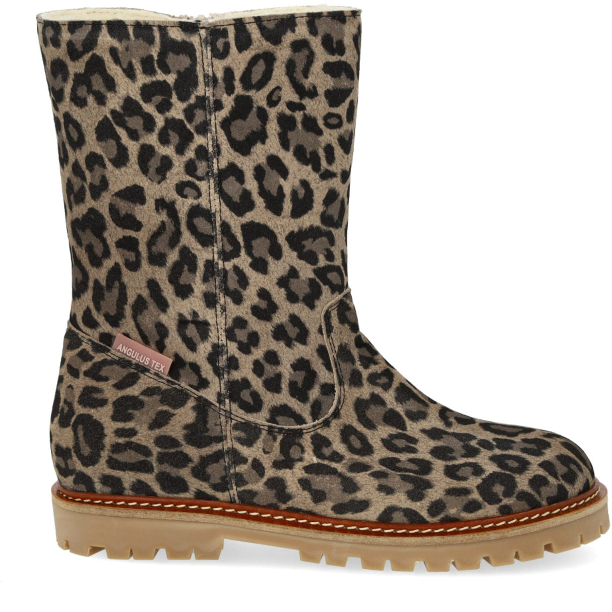 Angulus Beige Leo Klassisk Mellemhøj Støvle I Ruskind