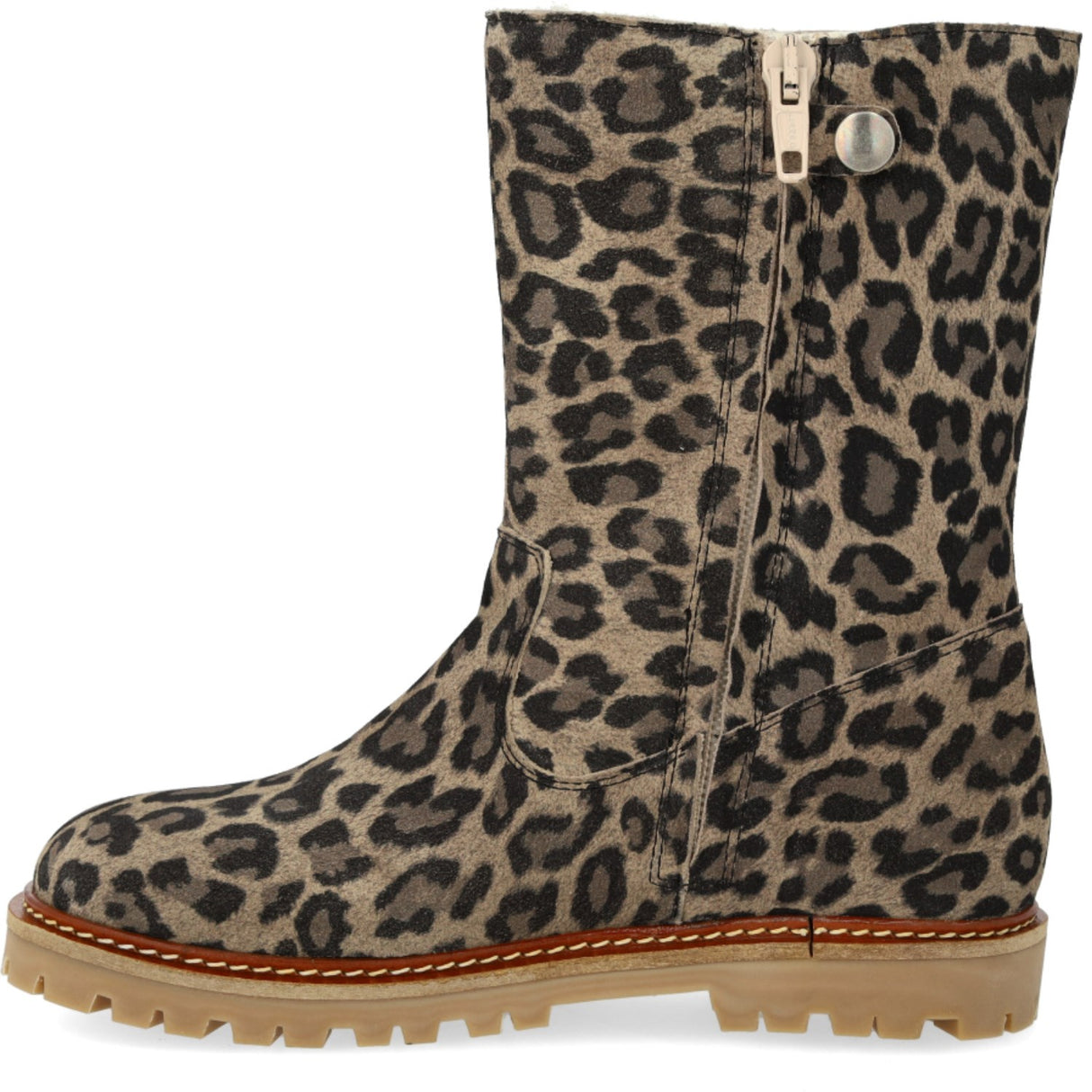 Angulus Beige Leo Klassisk Mellemhøj Støvle I Ruskind