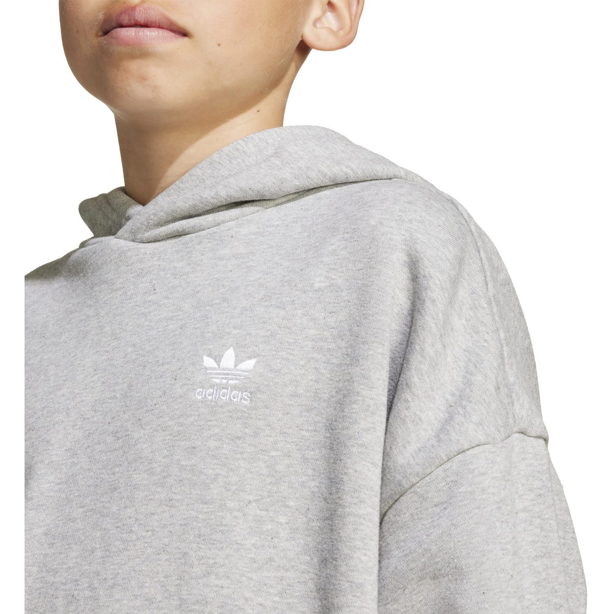 adidas Originals Medium Grey Heather/White Loose Hættetrøje Fl
