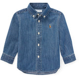 Ralph Lauren Baby Dk Blue Baby Boy Sport Skjorte