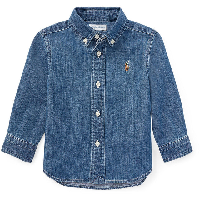 Ralph Lauren Baby Dk Blue Baby Boy Sport Skjorte