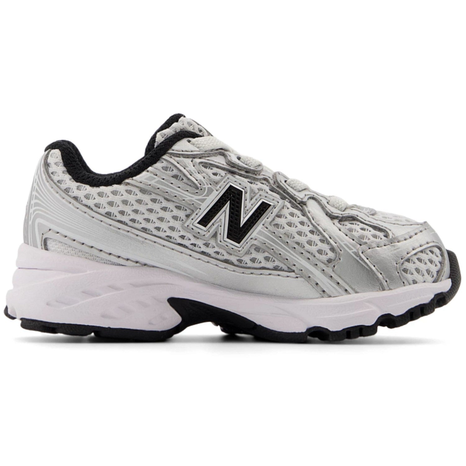 Køb New Balance Silver Metallic 740 Kids Bungee Lace Sneakers