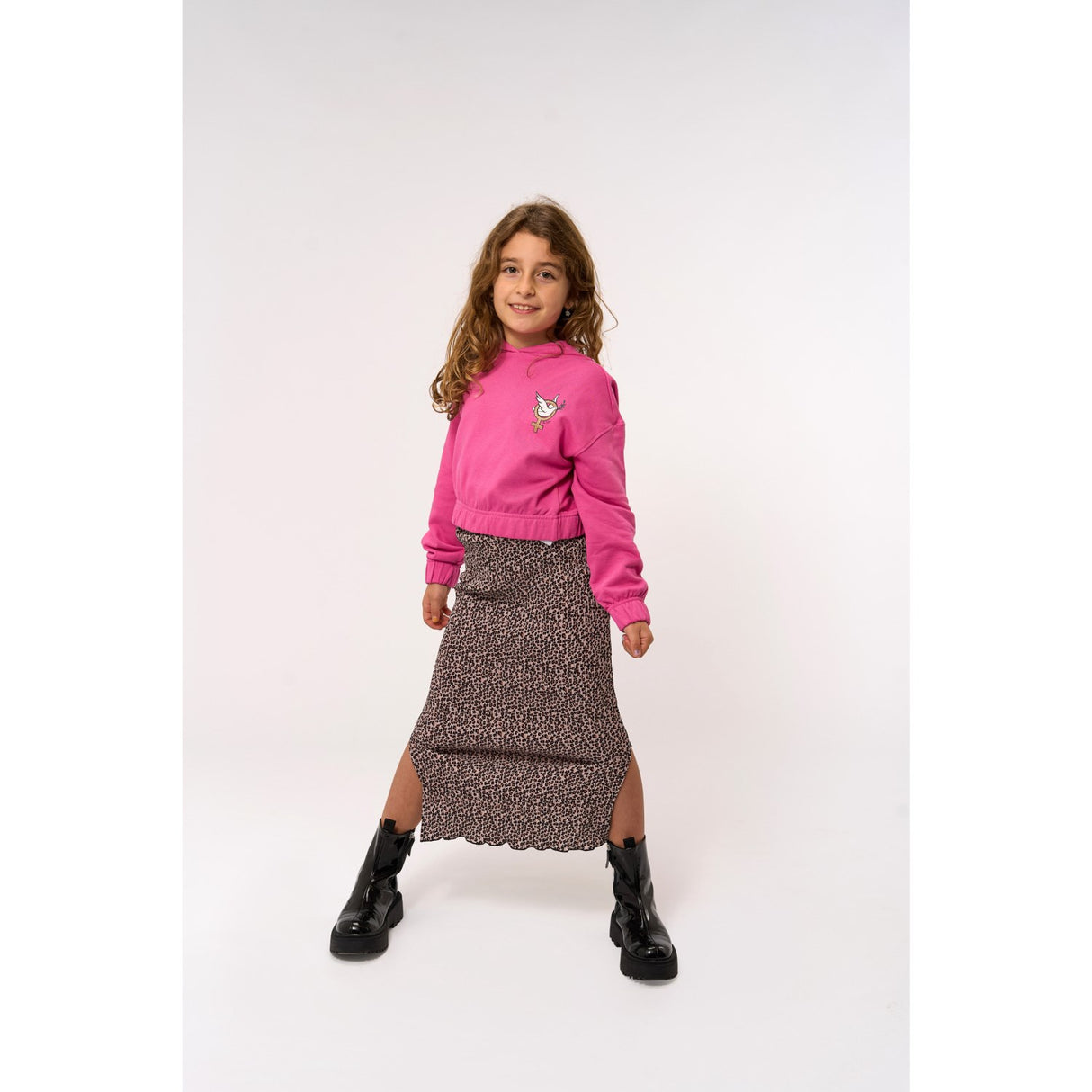 The New Feather Gray AOP TNPet Long Pleat Nederdel