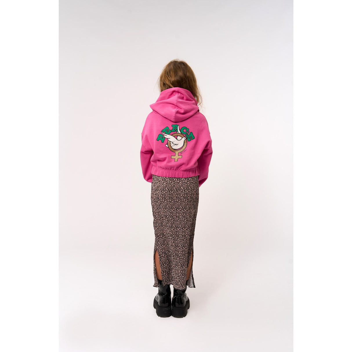 The New Feather Gray AOP TNPet Long Pleat Nederdel