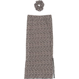 The New Feather Gray AOP TNPet Long Pleat Nederdel