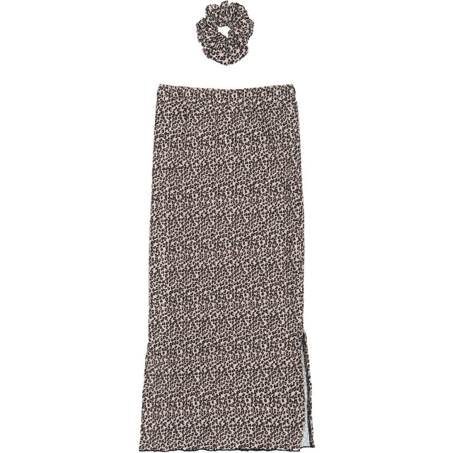 The New Feather Gray AOP TNPet Long Pleat Nederdel