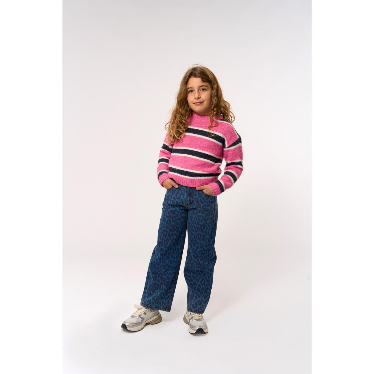 The New Medium Blue Denim AOP TNPrima Wide Jeans