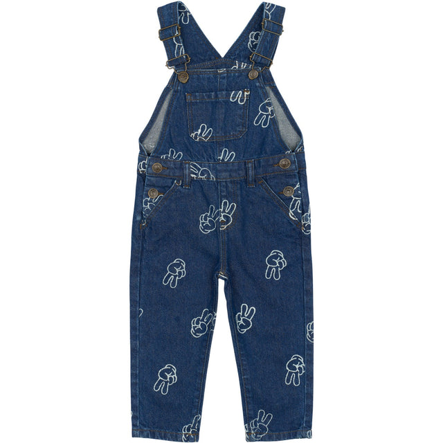 THE NEW Siblings Medium Blue Denim AOP TNSTProsper Denim Dungarees