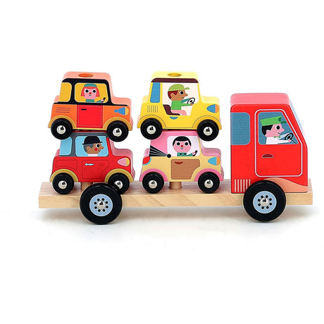 Vilac Lastbil Med Anhænger Og Stablebiler