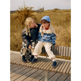 Angulus Black/Black Elastic Chelsea Støvle Med Laksnude- Og Sløjfe