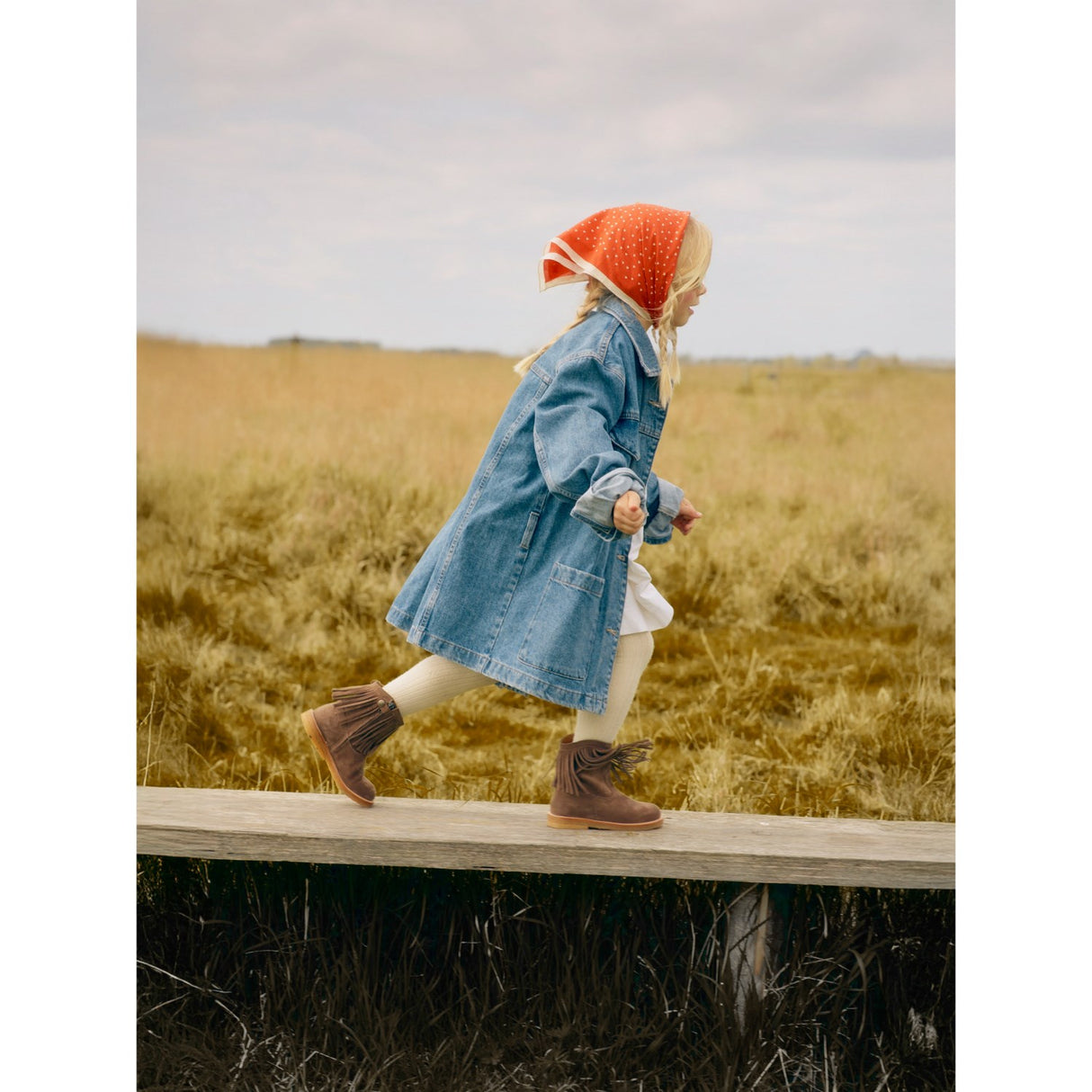 Angulus Dark Taupe Cowboystøvle Med Frynser Og Broderi