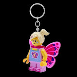 Euromic Lego® Iconic Butterfly Girl Nøglering Med LED Lys