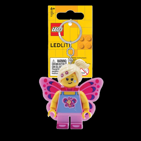 Euromic Lego® Iconic Butterfly Girl Nøglering Med LED Lys