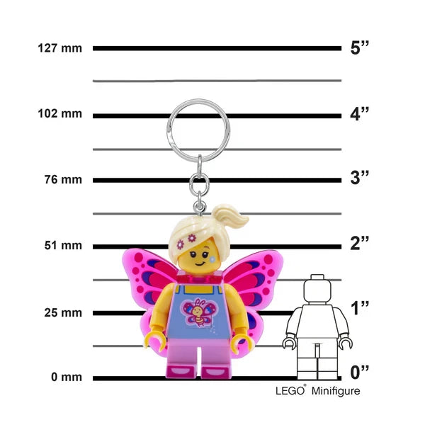 Euromic Lego® Iconic Butterfly Girl Nøglering Med LED Lys