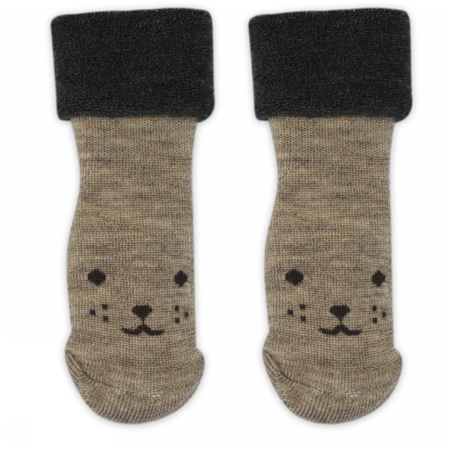 Mp Danmark Light Brown Melange Arven Strømper