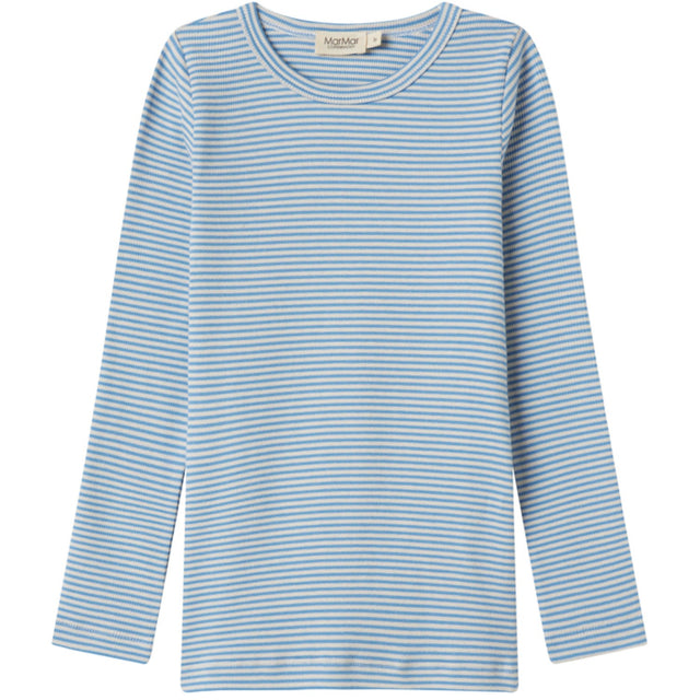 MarMar Modal Fine Rib Blue Stripe Tani Bluse