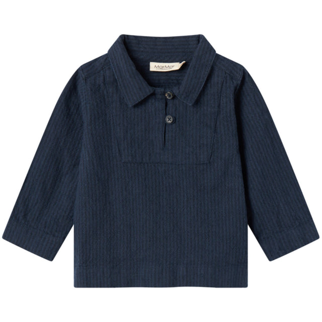 MarMar Chambray Dark Blue Stripe Tovas Bluse