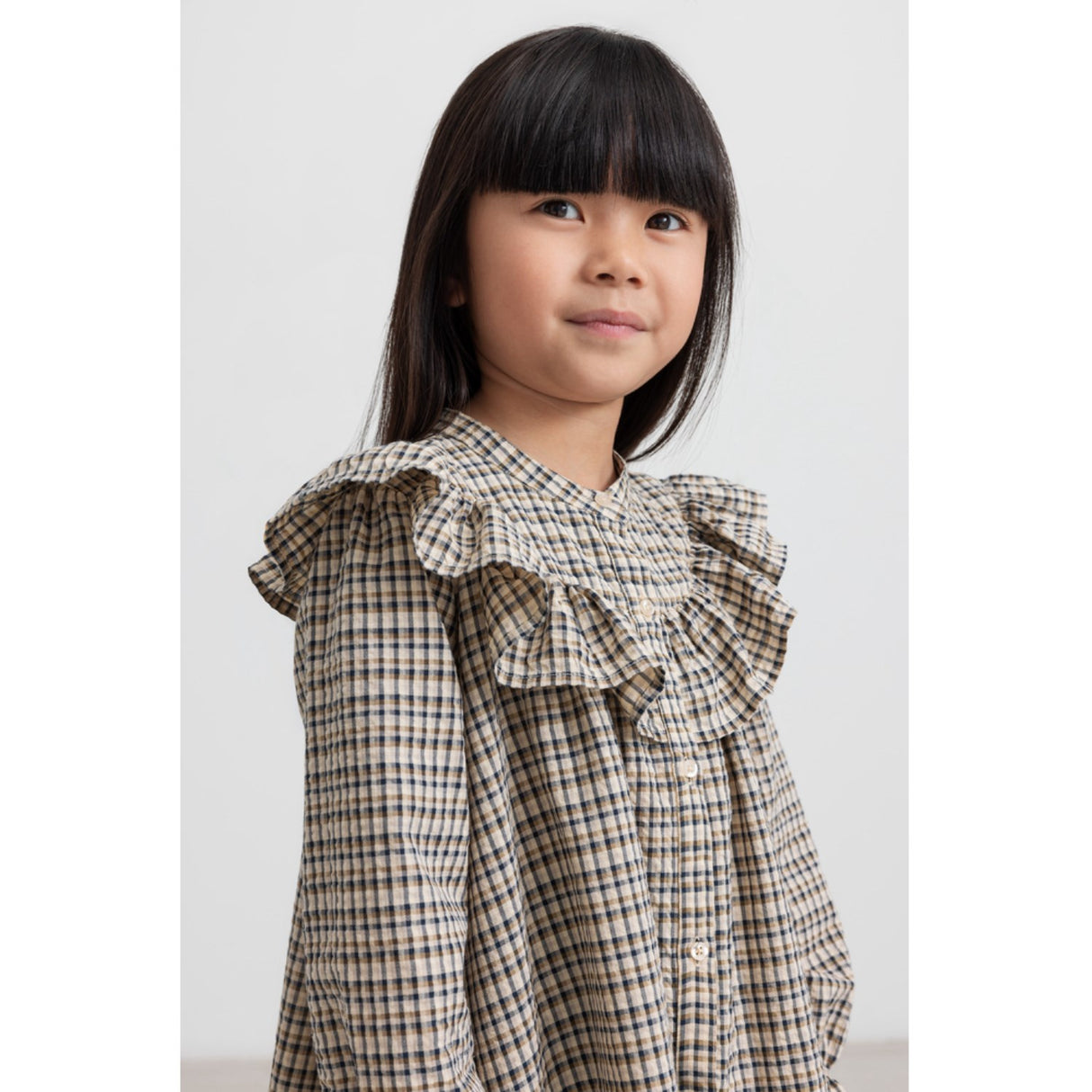 MarMar Seersucker Check Pilot Navy Check Dalina Kjole